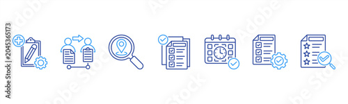 Foto Task Management icon set includes Task Creation, Assignment, Tracking, Prioritization, Scheduling, Completion, and Review for productive workflows
