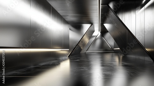 Metallic modern corridor