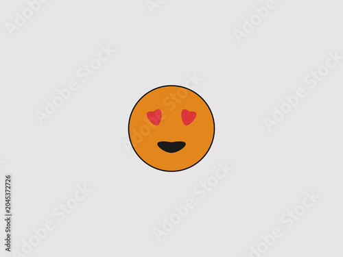 Φωτογραφία An orange emoji expressing love and infatuation