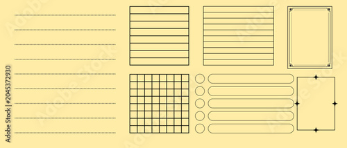 Lined paper and grid sheet vector elements.
