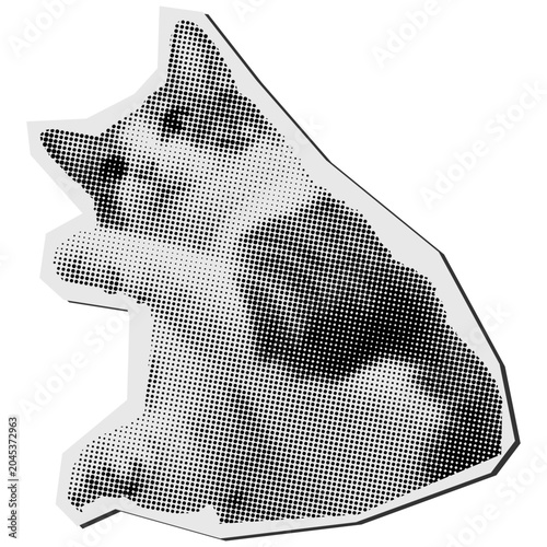 Halftone Shiba Inu Dog Sticker