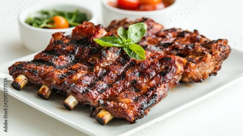 Grilled ribs dish