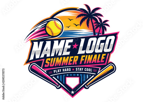 Photos Summer baseball tournament logo design