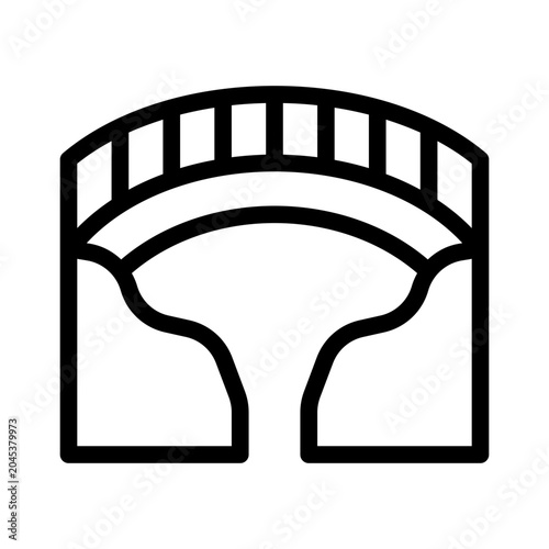 Foto wooden footbridge line icon