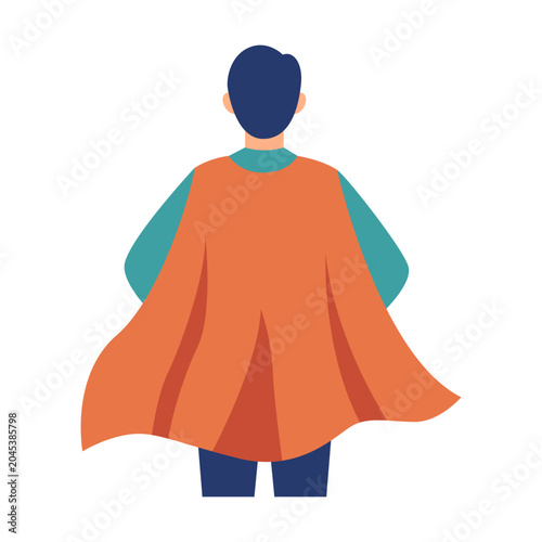 Fotografie Man with cape standing with back to viewer