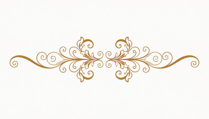 Elegant gold floral scroll, ornate border design, luxury decoration element, metallic swirl pattern
