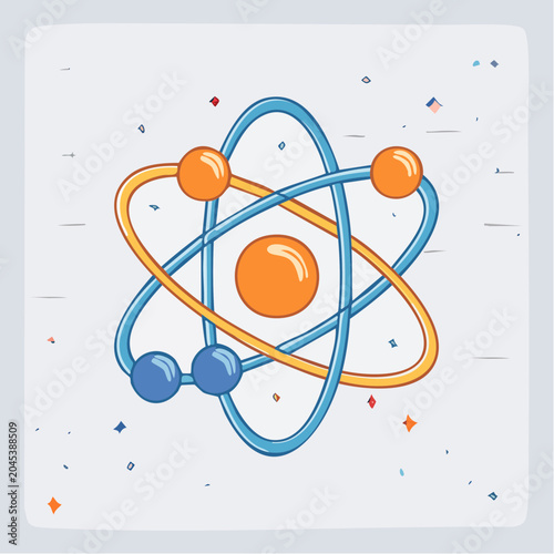 Stylized Atom Model with Orbits and Electrons