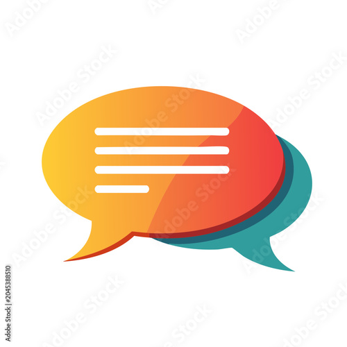 Speech bubble icon with gradient colors