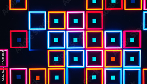 illuminated geometric grid ...