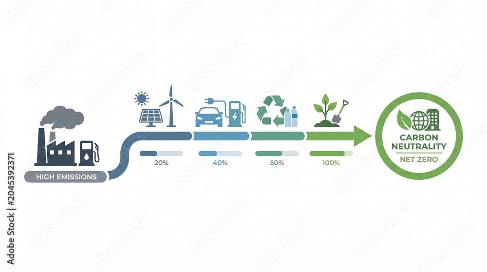 Naklejka premium Carbon Neutrality Sustainable Development Concept.