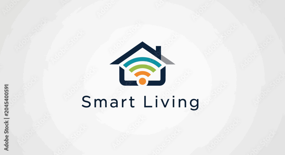 Fototapeta premium Smart home automation logo design concept.