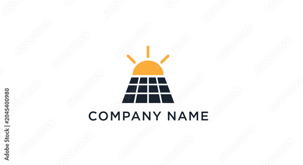 Naklejka premium Solar energy company logo template design.