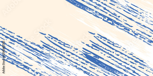 Grainy blue spiral brush stroke with spray texture. Hand drawn distress abstract simple
