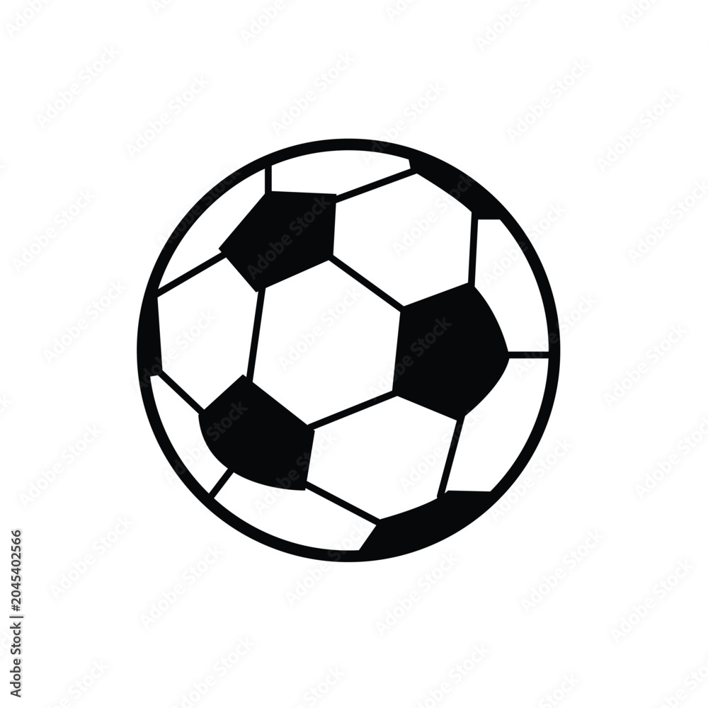 Fototapeta premium Soccer Ball Icon Vector Illustration – Football Sports Symbol in Black and White
