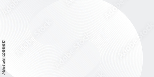 Simple white glowing geometric lines on gray background. Modern shiny blue circle abstract modern simple