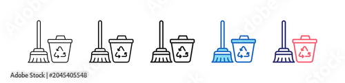 Valokuva Clean Up Icon In 5 Different Styles Set Collection.