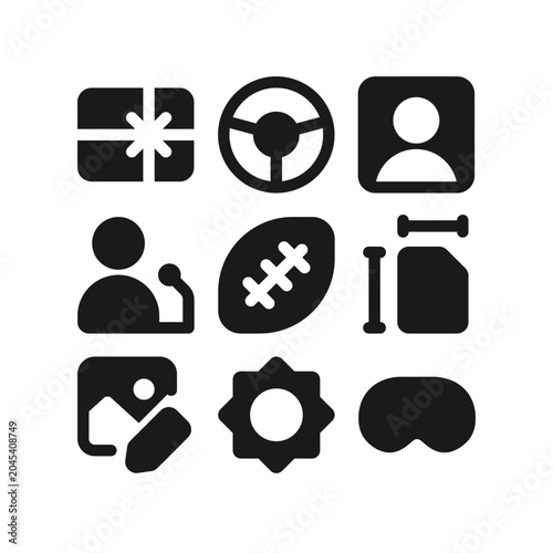Sports Recreation Activity Bold Icons Collection