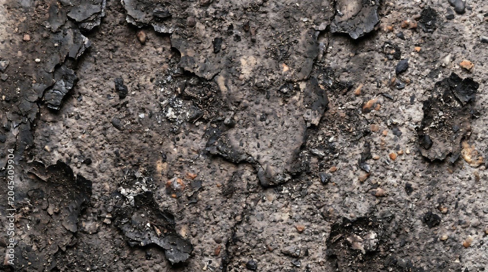 Fototapeta premium Dark Weathered Concrete Surface Peeling Black Charred Texture