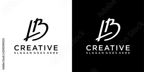 LB or BL initial letter logo design vector template