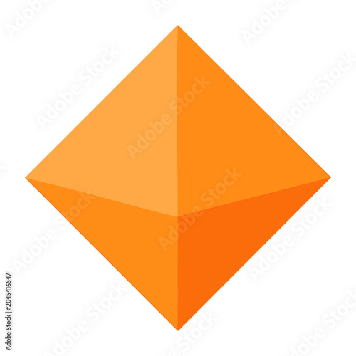 Orange geometric shape icon on white background