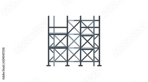 Schilderij op canvas Industrial Scaffolding Structure Icon Flat Design Vector Illustration