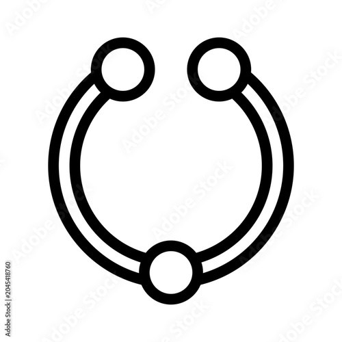 Schilderij op canvas nostril line icon