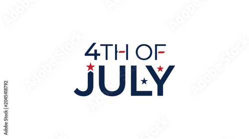 Modern clean 4th of July typographic logo.