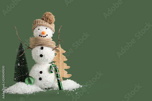 Funny snowman with Christma...