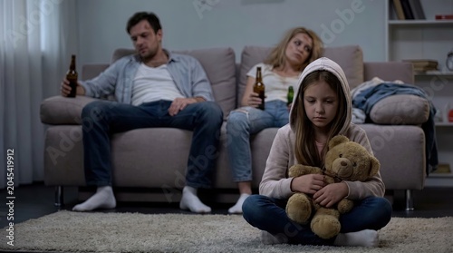 Sad Child Family Crisis, Emotional Struggles of Addiction in a Family Setting