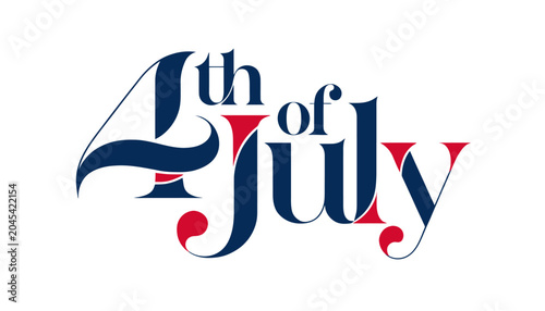 Elegant script 4th of July typography with star accents.