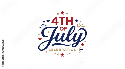 Festive 4th of July celebration script with star accents