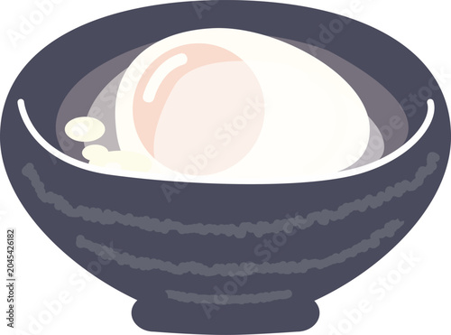Obraz na płótnie 器に盛られた温泉卵の和食イラスト