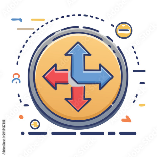 Directional arrows icon in flat design style
