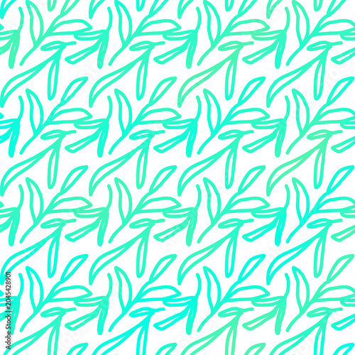 Foto Natural botanical flawless pattern with regular elegant leaves