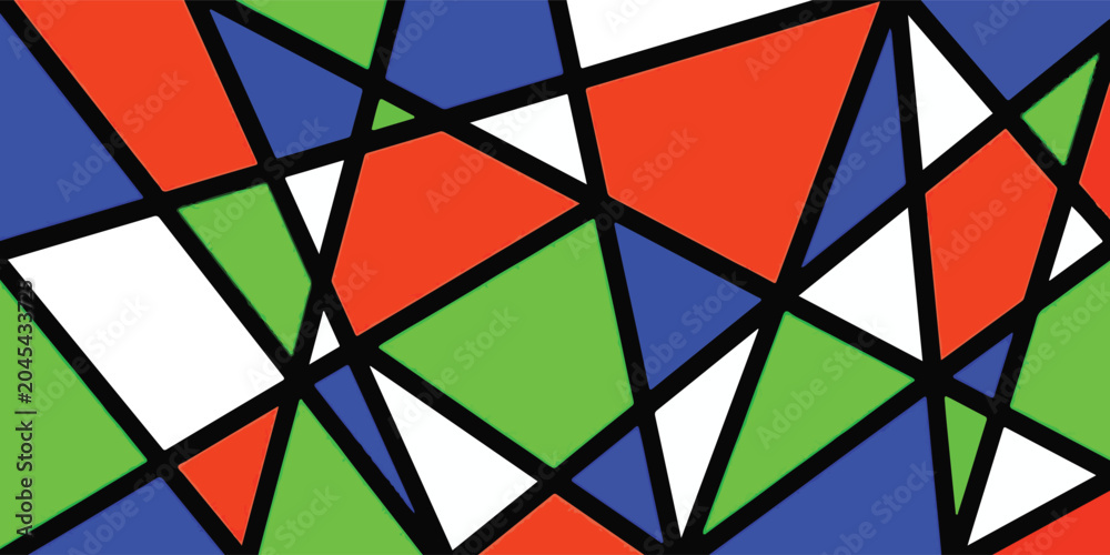 Fototapeta premium Abstract geometric stained glass triangle mosaic pattern.