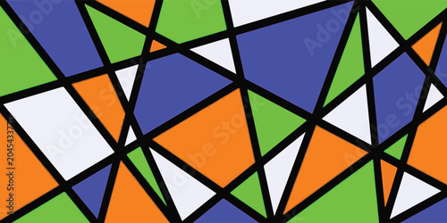 Konstfotografi Colorful Geometric Mosaic Pattern With Triangular Panels.