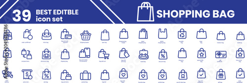 Tableau sur toile Customer Favorites Shopping Icon Set - Gift Bag with Heart,Online Shopping icon set