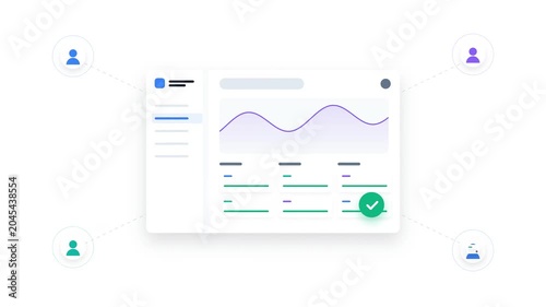 4K SaaS Team Collaboration Dashboard Animation Loop – Business Workflow Flat Design