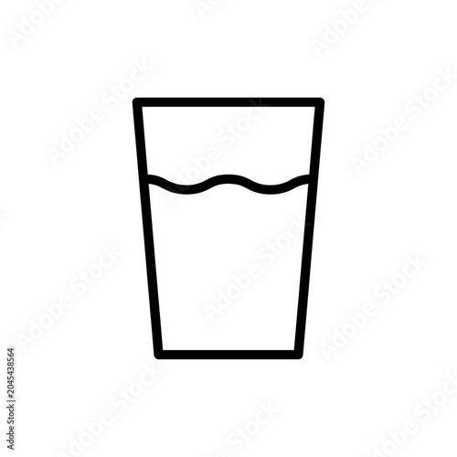 Simple line icon of a glass of water, vector illustration