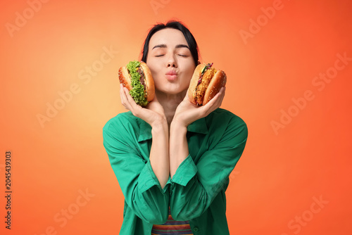 Beautiful young woman with ...