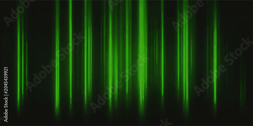 Foto Abstract green glowing vertical lines on a dark background, suggesting technology, data or energy flow