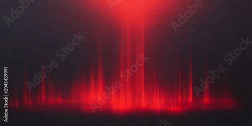Fotografía Abstract red light streaks ascend from a dark surface, creating a vibrant, energetic display of light and color that evokes a sense of power and intensity