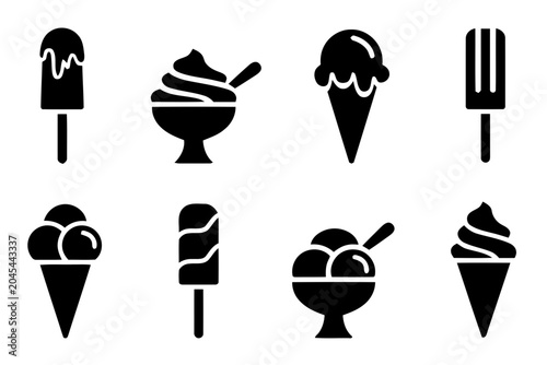Set of Ice Cream Icons Vector Illustration