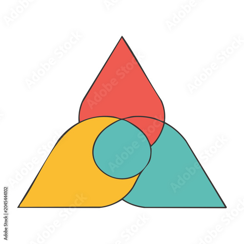 Abstract geometric shapes in flat design style