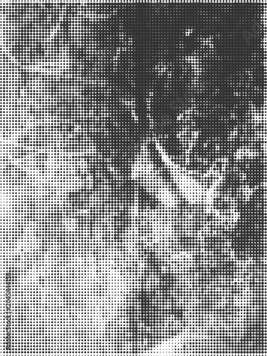Minimal Halftone Dot Background with Architectural Abstract Shapes and Monochrome Texture