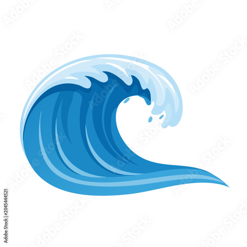 Stylized Blue Ocean Wave Illustration
