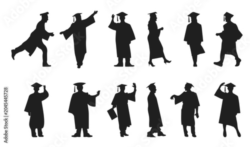 Foto graduation silhouettes set art
