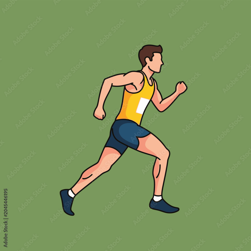 Obraz premium Athlete running, sprint, race, motion, sport, healthy lifestyle