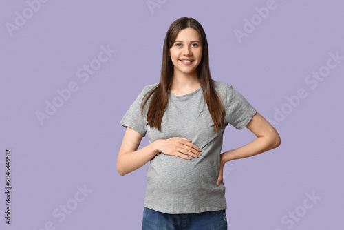Beautiful young pregnant wo...