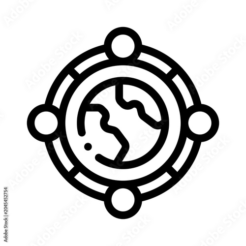 globe line icon
